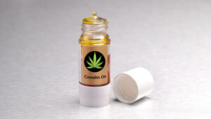 bottle of pain relieving Cannabis CBD Oil