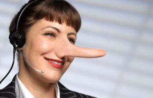Female-employee-with-a-lier's-nose.